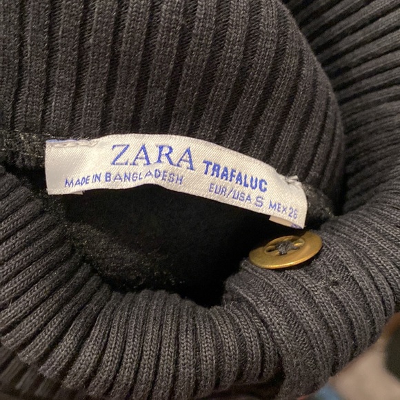 Zara Black Turtle Neck Sweatshirt Size S - Picture 6 of 7